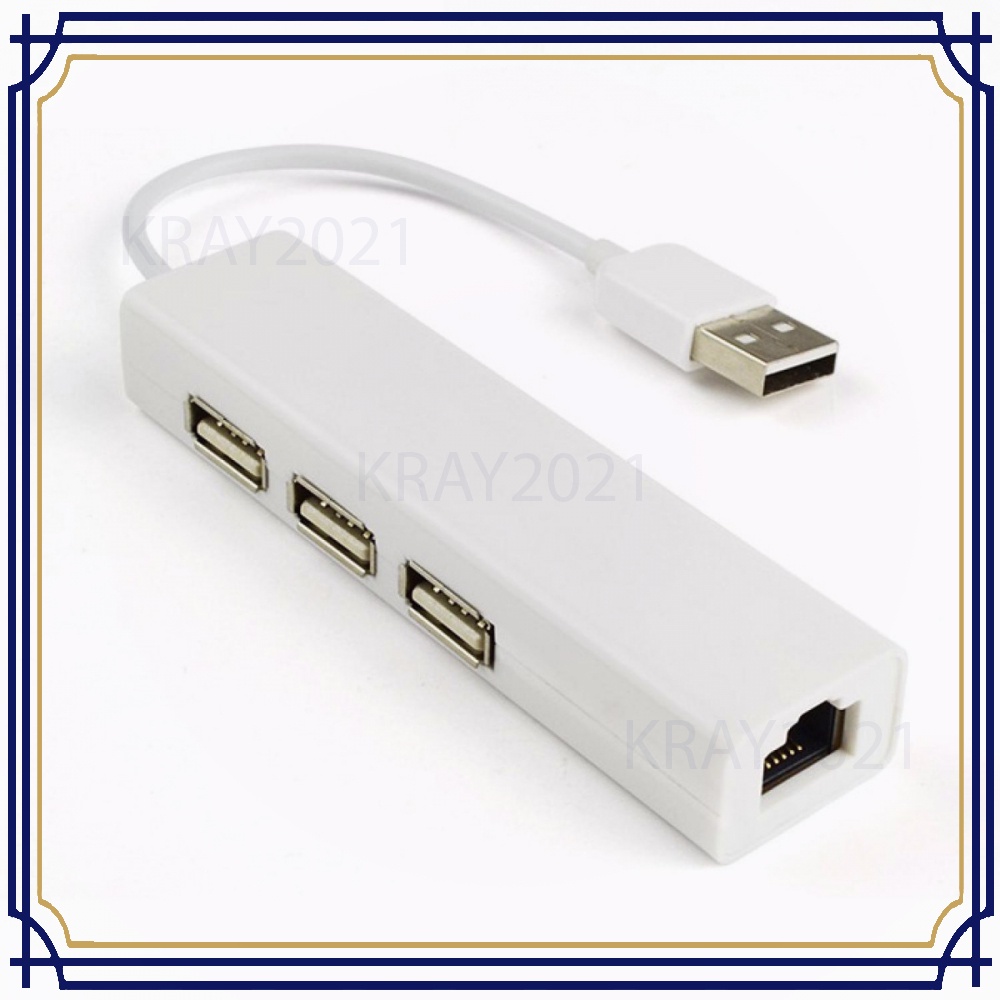 USB to LAN Ethernet External Network Card with USB Hub -HB370