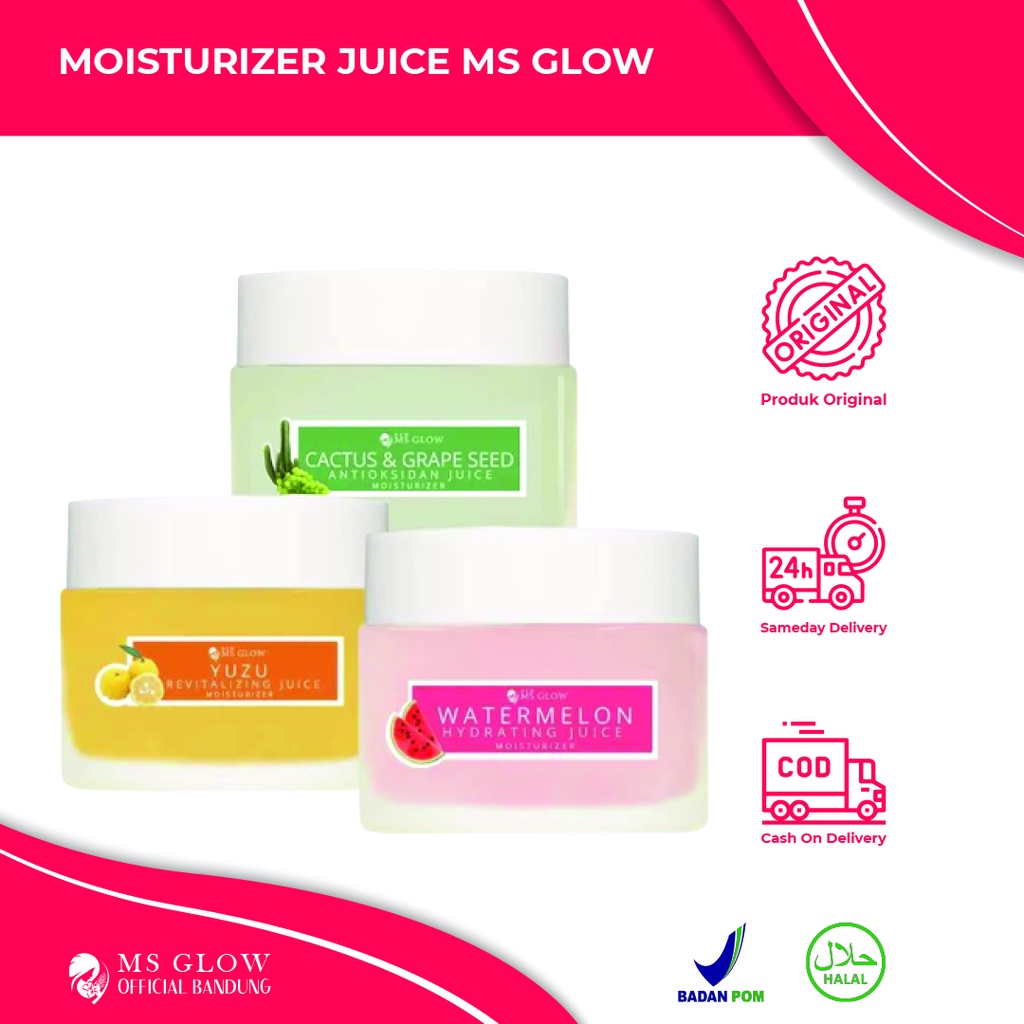 MS Glow Original Moisturizer Juice Pelembab Wajah Yuzu Cactus Watermelon - By Ms.glowofficialbandung