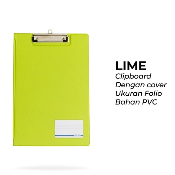 

Bantex Clipboard Papan Jalan Folio Model Cover Penutup Lime