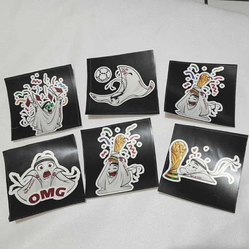 Stiker Laeeb, stiker La eeb (isi 6) maskot Piala Dunia Qatar