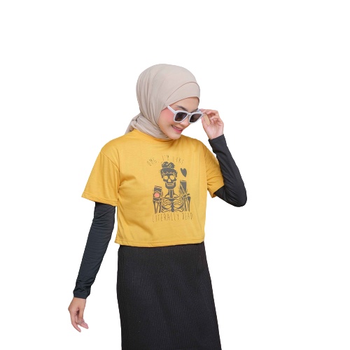 KALILA - LITERALLY / Atasan Kaos Crop Cotton