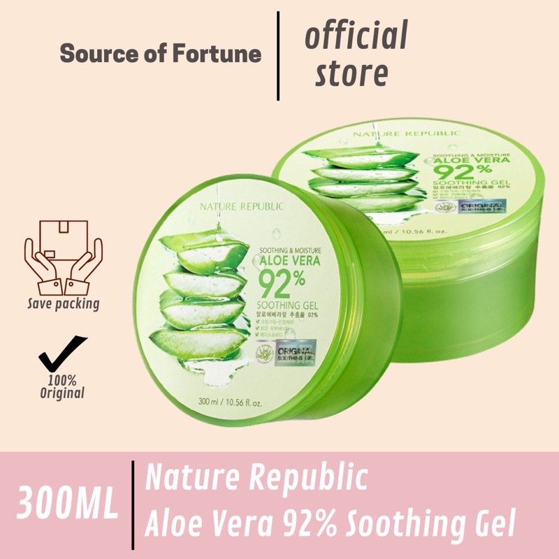 Jual Nature Republic Aloe Vera 92% Soothing Gel 300 Ml 100% ORIGINAL ...