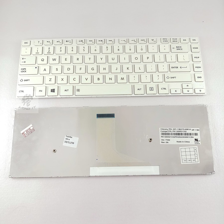 Keyboard Toshiba Satellite L40-A L40D-A L45-A L40T-A L45D-A L45T PUTIH