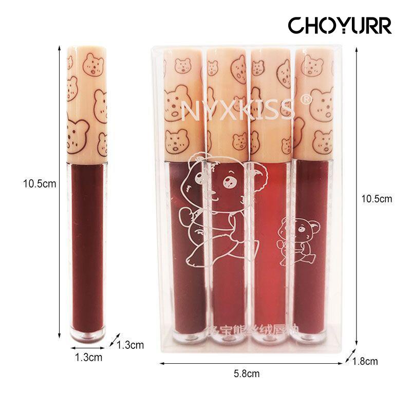 【COD】4Pcs/Set Lipstik Lips Velvet Hasil Matte Waterproof Tahan Lama Dan Ringan Lipstik Korea Murah Import Ready Stock-CH