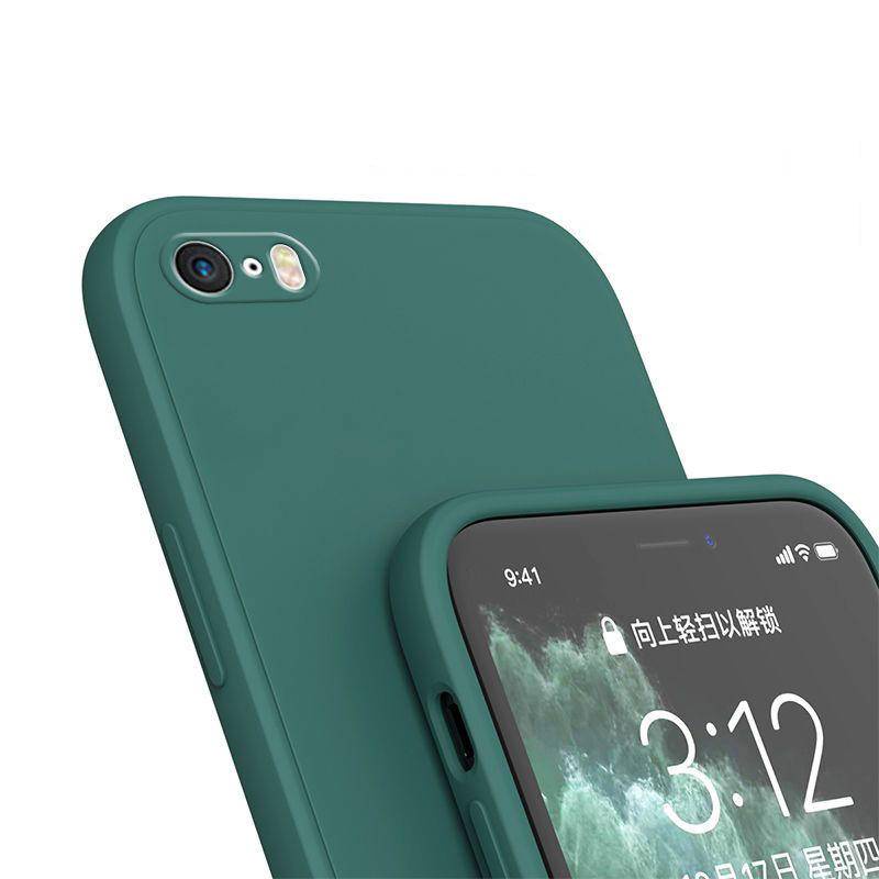 IPHONE Casing Ponsel Pelindung Penuh Silikon Cair Persegi Untuk Iphone5 5S Se2016