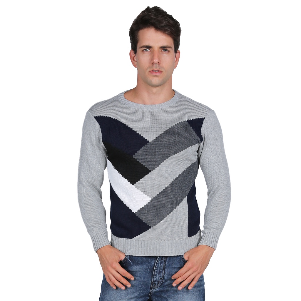 Sweater Pria Modern Rajut Kombinasi Warna – SWE 640