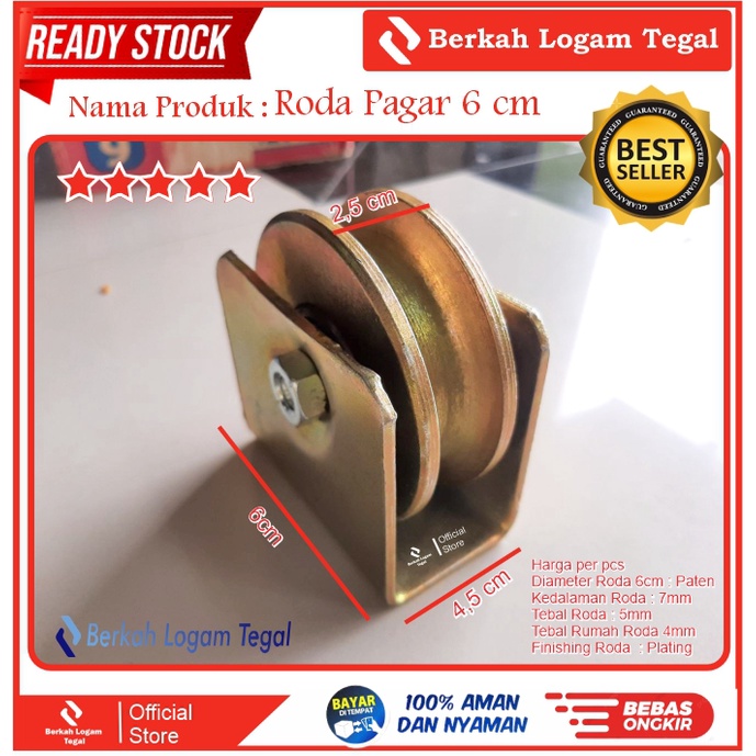 Roda Pagar Besi 6 cm Berkualitas