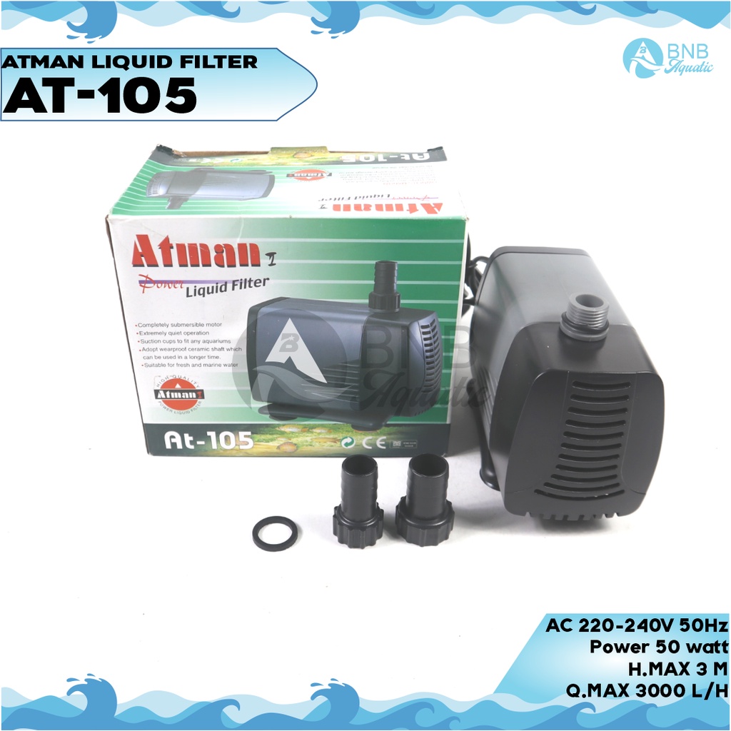 Atman AT 105 Power Head Pompa Air Celup Filter Aquarium Kolam Hidroponik  Atman AT-105 AT105