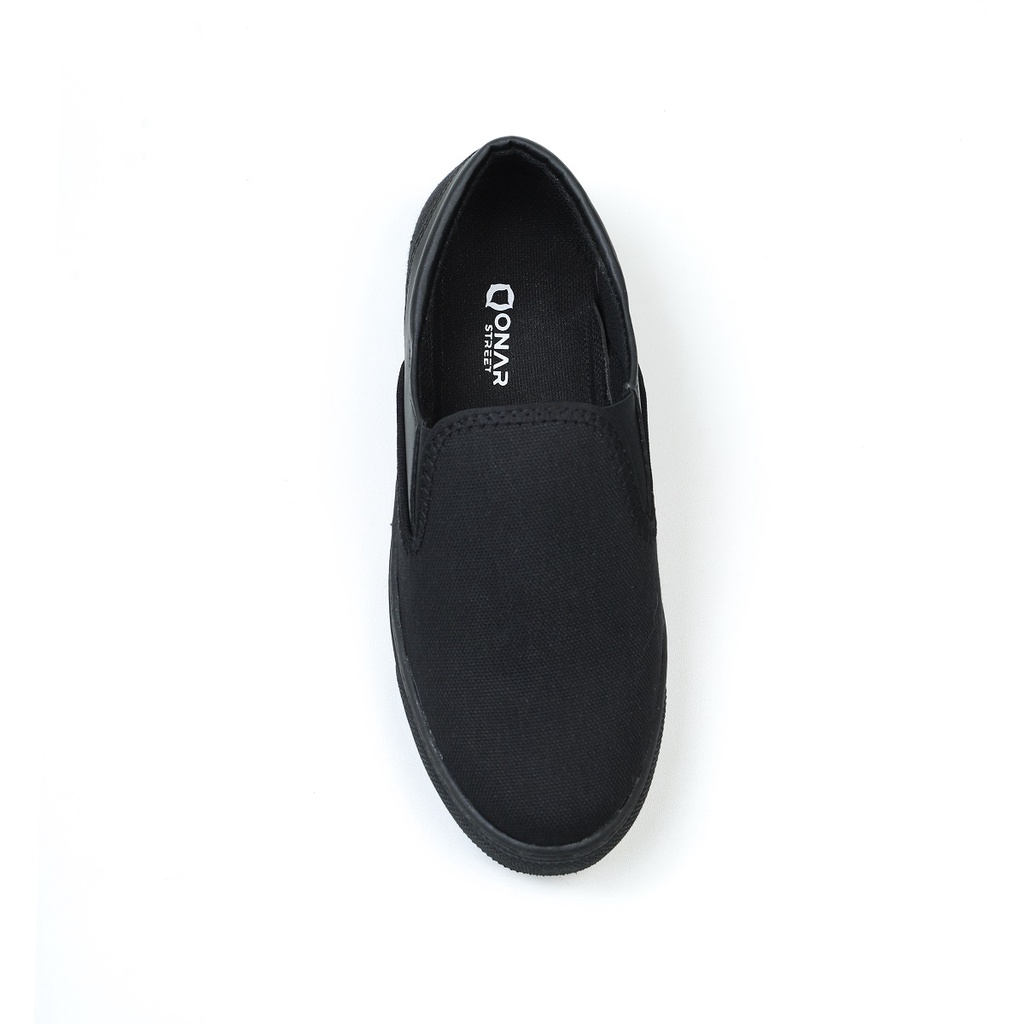 Sepatu Pria Casual Slip On Shoes Tanpa Tali Hitam OnarStreet