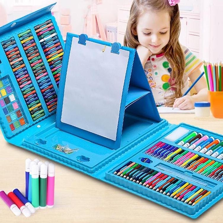 

ZXD-78 Crayon Set Drawing 208 pcs/Alat anak melukis dan mewarnai art set 208 pcs Langsung Kirim