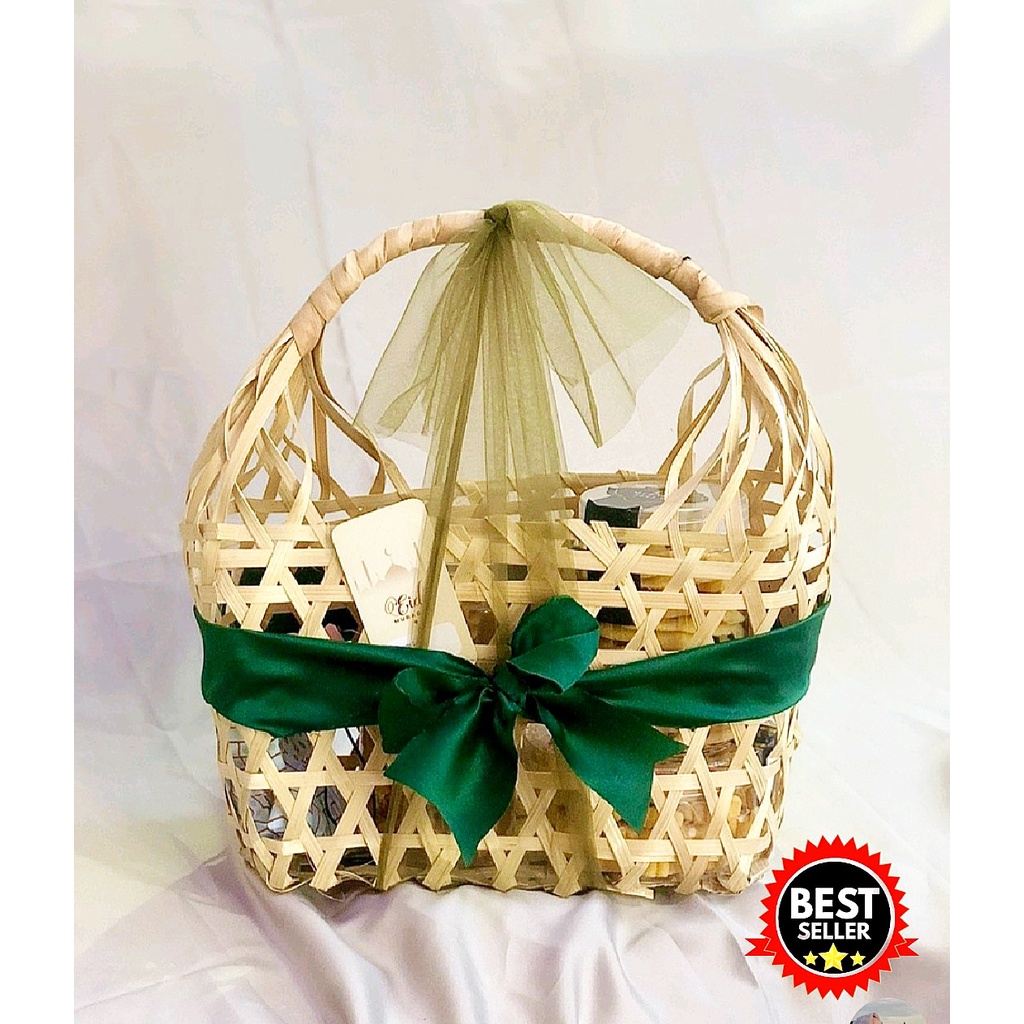 Keranjang bambu ,Tas Anyaman Bambu Tas Souvenir tas parcel unik keranjang buah bingkisan keranjang H