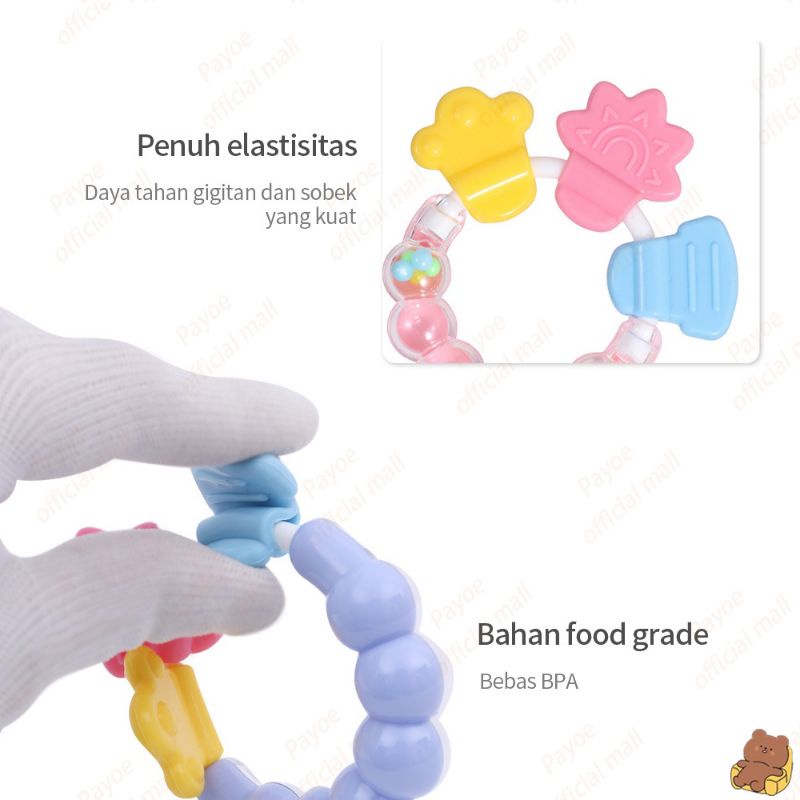 RATTLE BAYI BAHAN SILIKON/mainan krincing bayi/krincingan bayi