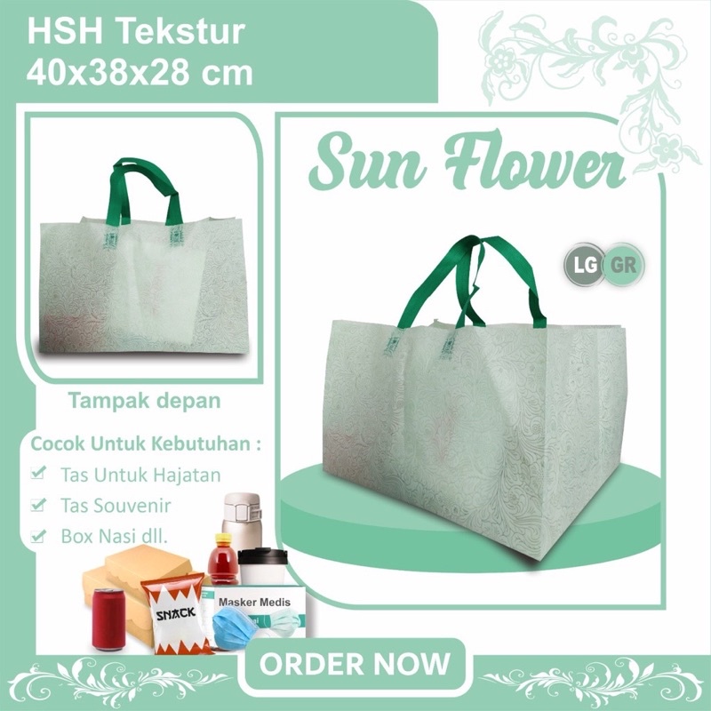 

RYAGAKO Goodie Bag Tas Spunbond 3D Premium Kotak nasi 28x28 cm Jumbo 37x27 38x28