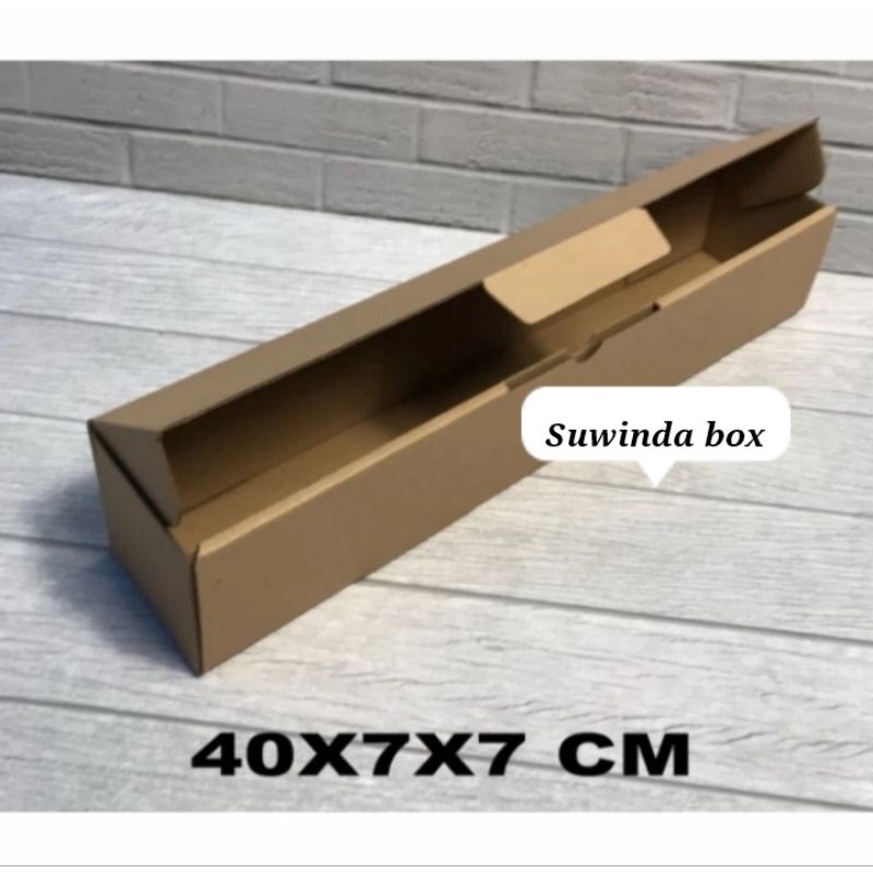 

kardus ukuran 40x7x7 cm die cut box untuk packing dll