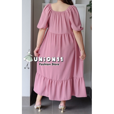 UNION11 - DRESS JUMBO WANITA LD 120 / BAJU JUMBO WANITA / MAXI JUMBO BAHAN CRINKLE / DRESS JUMBO WANITA MUAT BB 90 KG DAMIAN