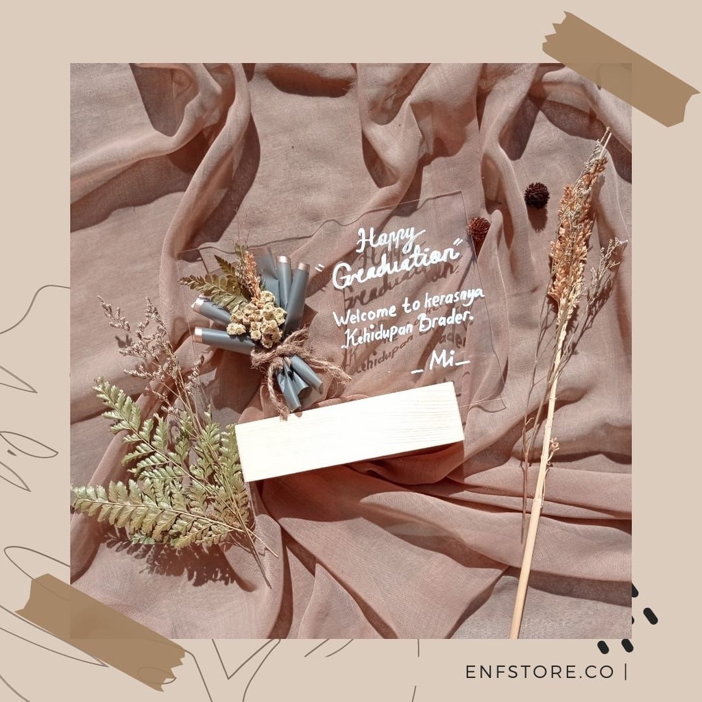 AKRILIK A5 CUSTOM BUKET/ HADIAH AKRILIK/ AKRILIK BUNGA KERING