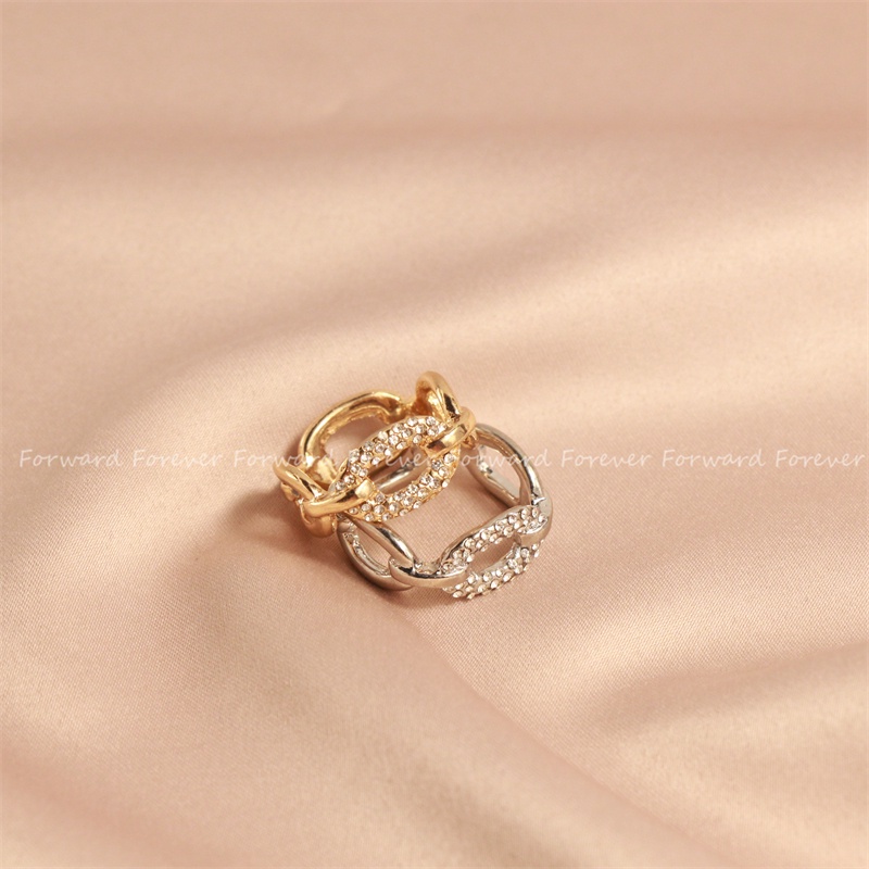 Cincin Bulat Multi Fungsional Sederhana Kristal Geometris alloy Syal Kancing Aksesoris Wanita M40331