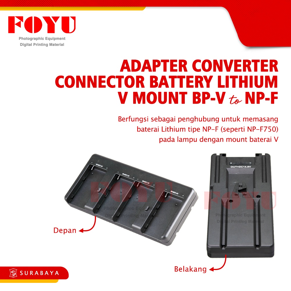 Adapter Converter Connector Baterai Lithium V Mount BP-V To NP-F