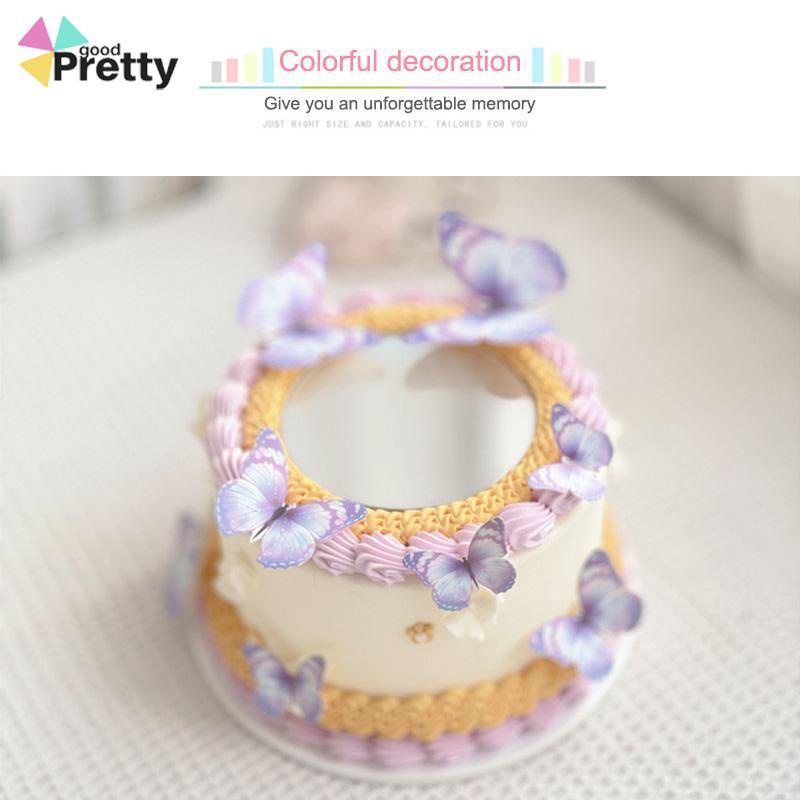 Cake Topper Hiasan Kue kupu Kupu Butterfly Pink Ungu Biru Ulang Tahun - PD