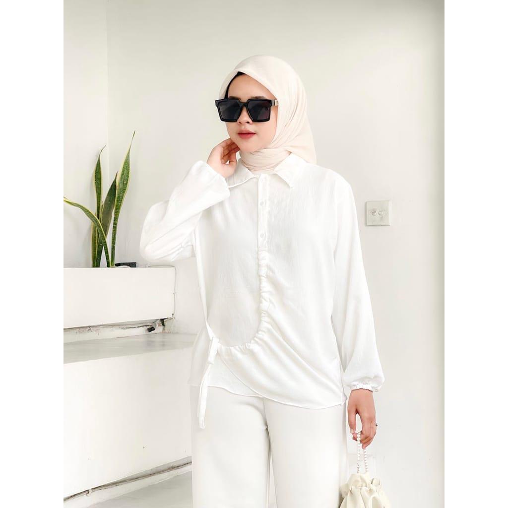 BEFAST - ZEC Blouse DEFA Crincle Kerut / Namia CRINCLE / Blouse Wanita Model Terbaru / Pakaian Wanita Casual / Blouse Lengan panjang / Fashion Wanita Kerja Modis / Blouse Polos Formal / Terlaris / Outfit Wanita Remaja Hangout