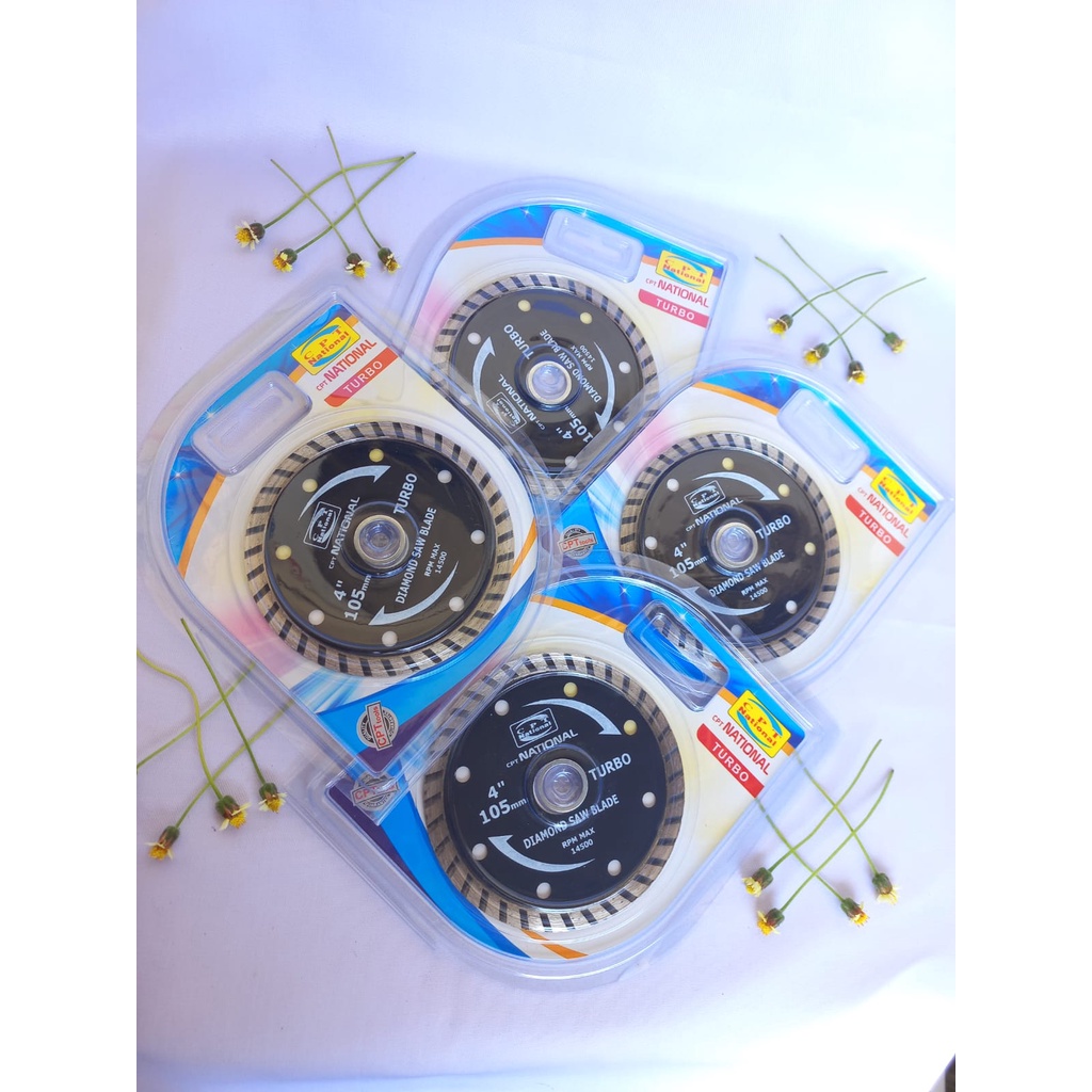 Diamond SAW BLADE Turbo 4" warna hitam pisau potong keramik dan granit