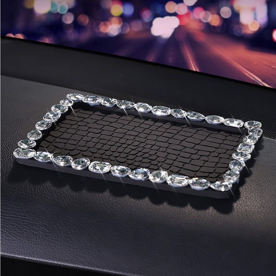 Anti Slip Mat Dashboard Rhinestone PVC Material（16.4*20）