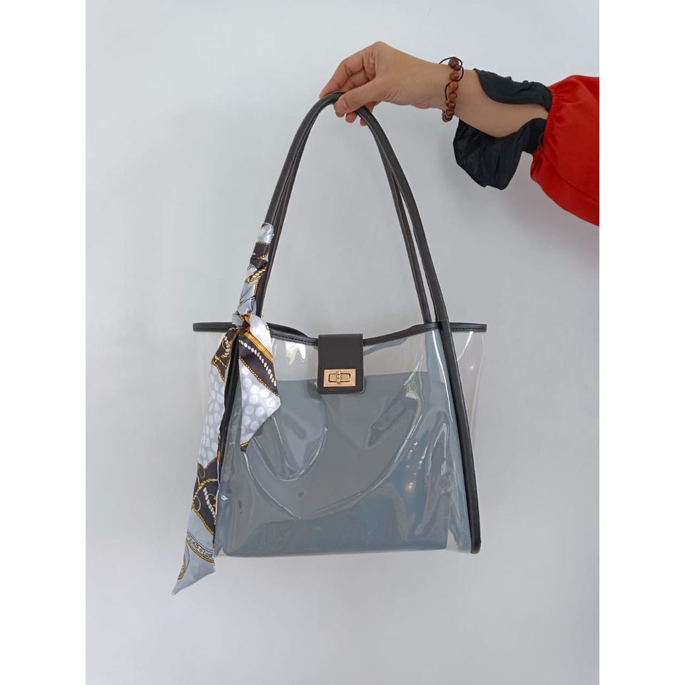 tote bag mika pvc ( free syal )