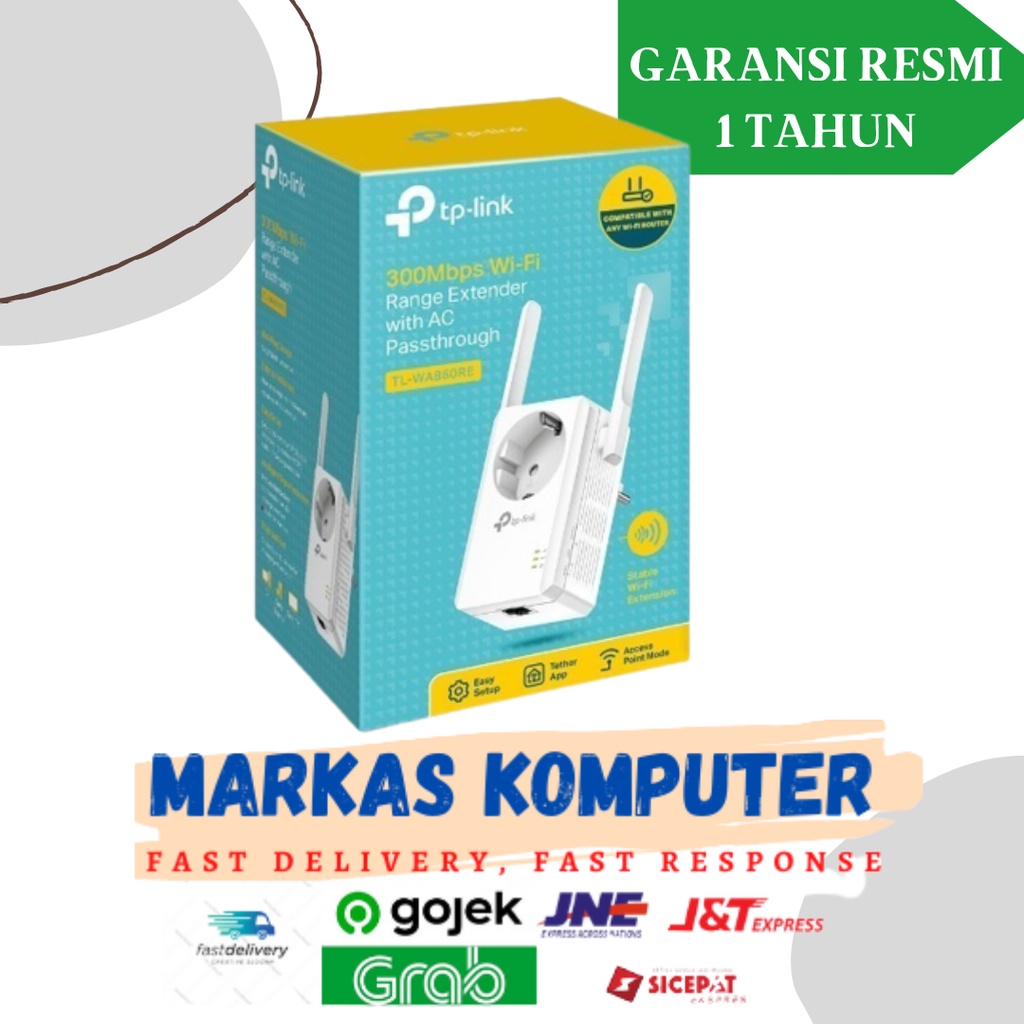 TP-LINK TL-WA860RE 300Mbps WiFi Range Extender with AC Passthrough