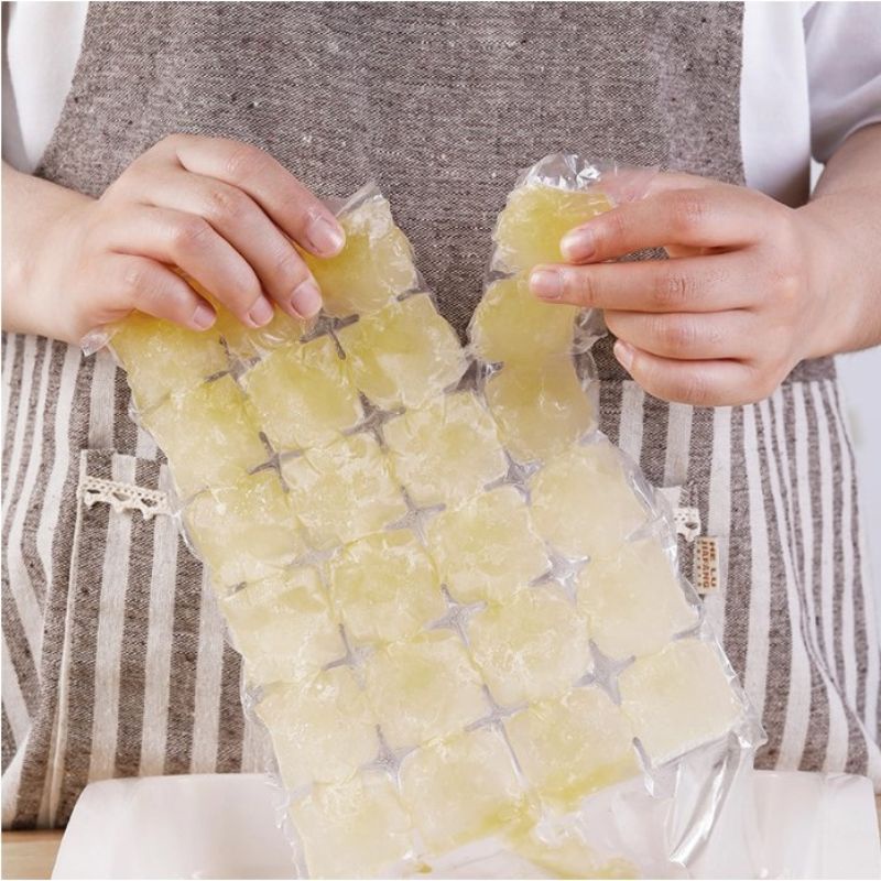 Kantong Plastik Cetakan Es Batu Sekal Pakai Isi 10 pcs Ice Bag 24 Cube Beku Food
