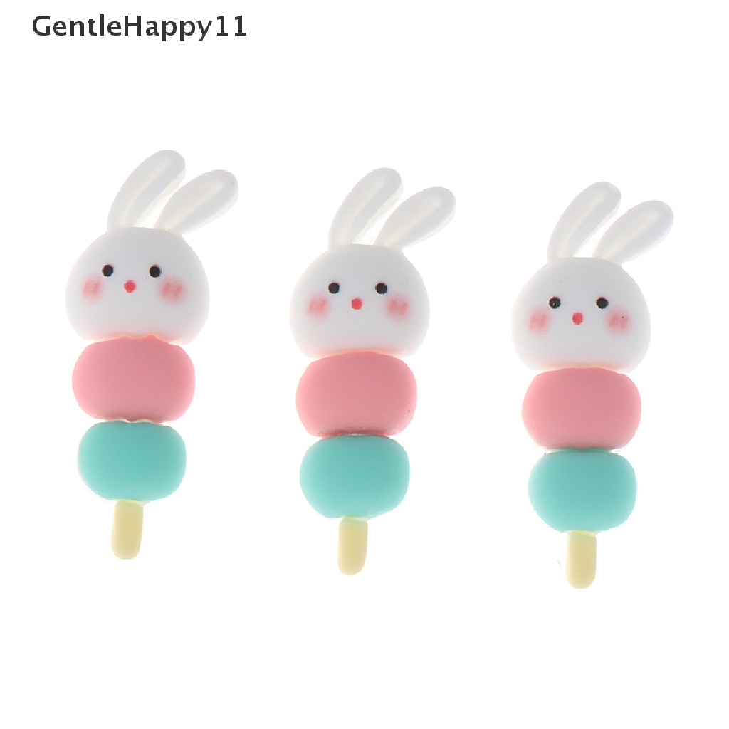 GentleHappy 3pcs Dollhouse Miniture Three-color Bunny Skewers Set Decoration Accessories id