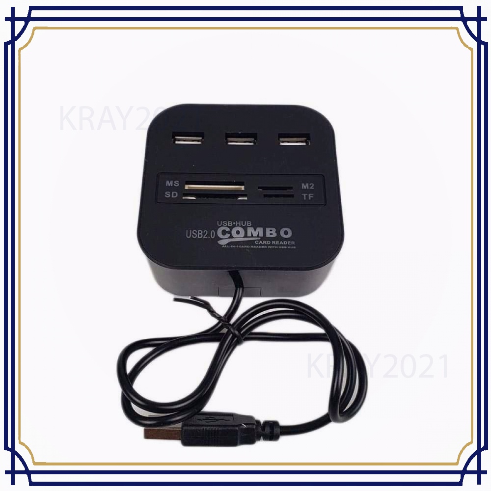 Combo Multi Card Reader + 3 USB HUB 2.0 Splitter -HB966