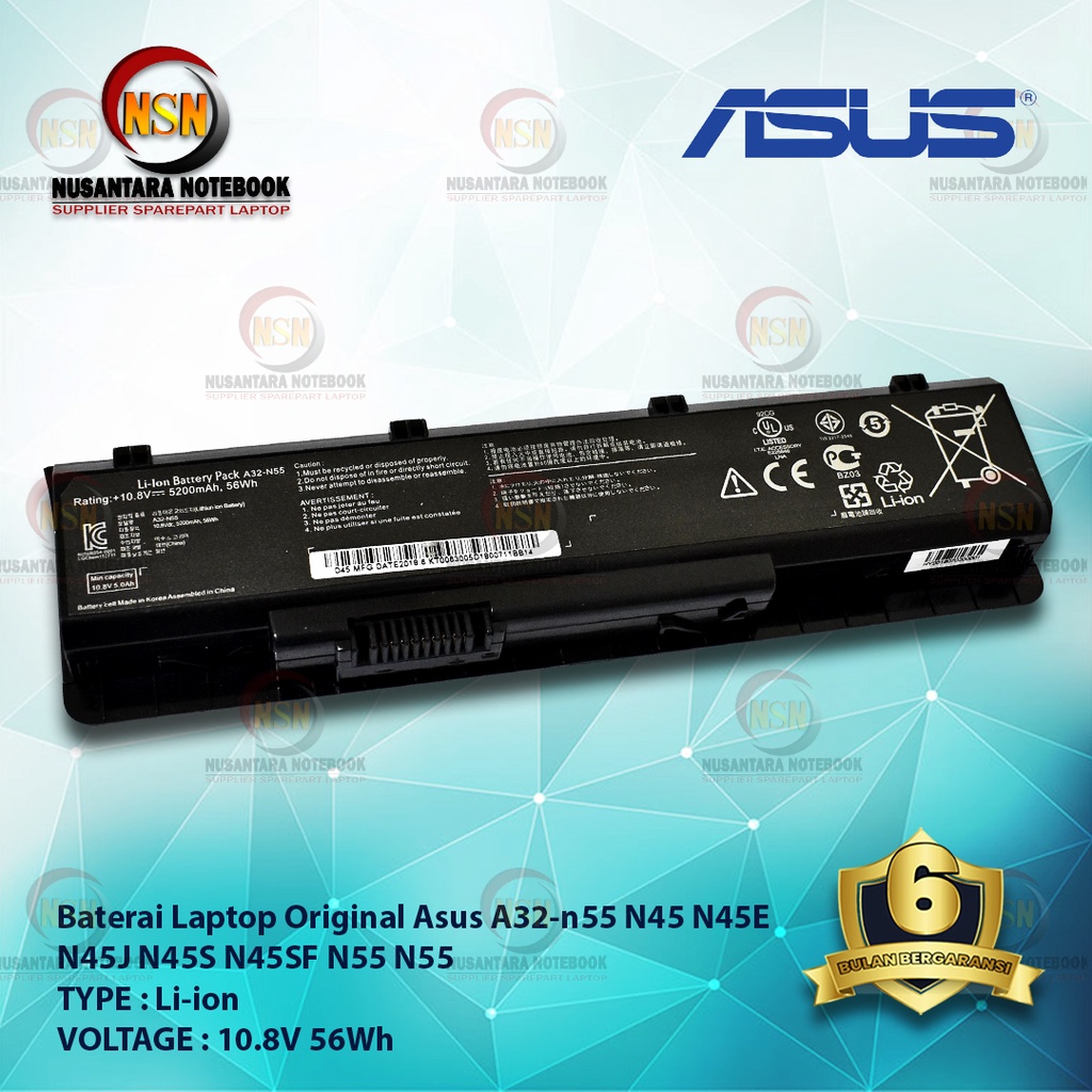 Baterai Original Asus A32-N55 N45 N45E N45J N45S N45SF N55 N55