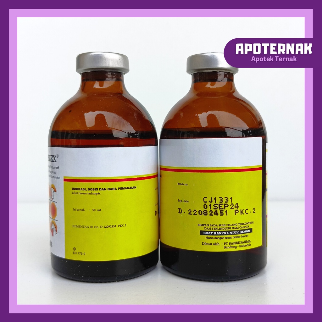 B Sanplex SANBE | Injeksi Vitamin B komplek Untuk Memulihkan dan Menjaga Stamina Tubuh Hewan | 50mL &amp; 100mL