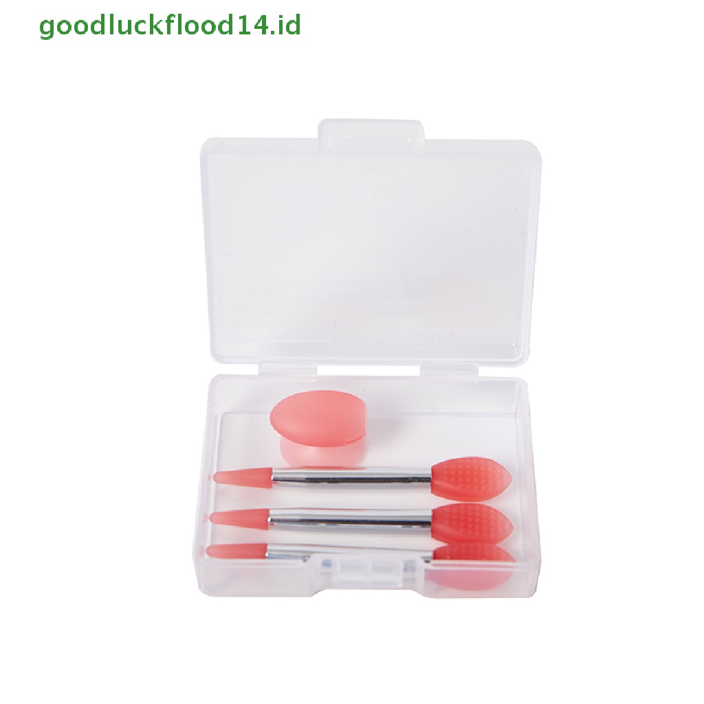 [GOOGFOUR] 3pcs Silikon Lip Balms Lip Mask Brush Dengan Sucker Penutup Debu Makeup Brushes [TOP]