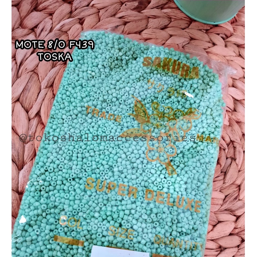 450 GR MOTE PASIR 8/0 F439 TOSKA DOP/MANIK /KERAJINAN TANGAN GELANG DAN KALUNG /MONTE /DIY