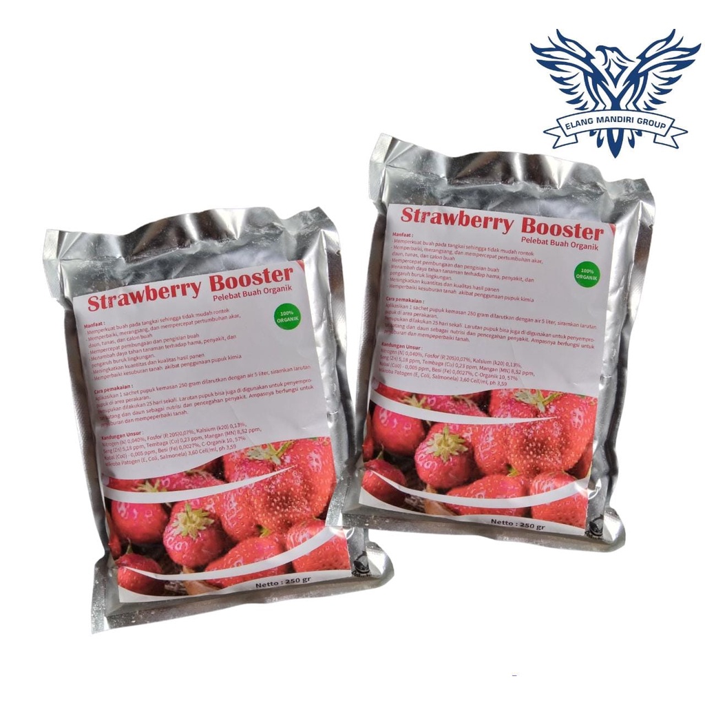 Repack Booster Strawberry 250gr Pupuk Organik Perangsang buah strobery agar cepat berbuah lebat