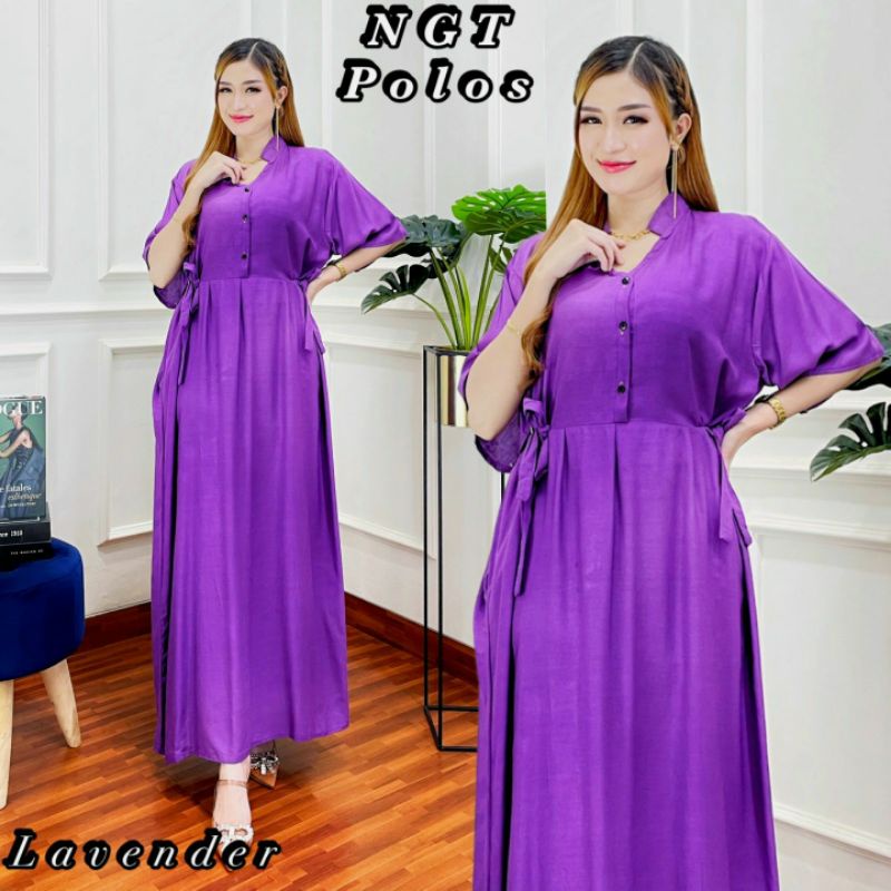 DASTER NAGITA POLOS DRESS GAUN WARNA POLOS CANTIK