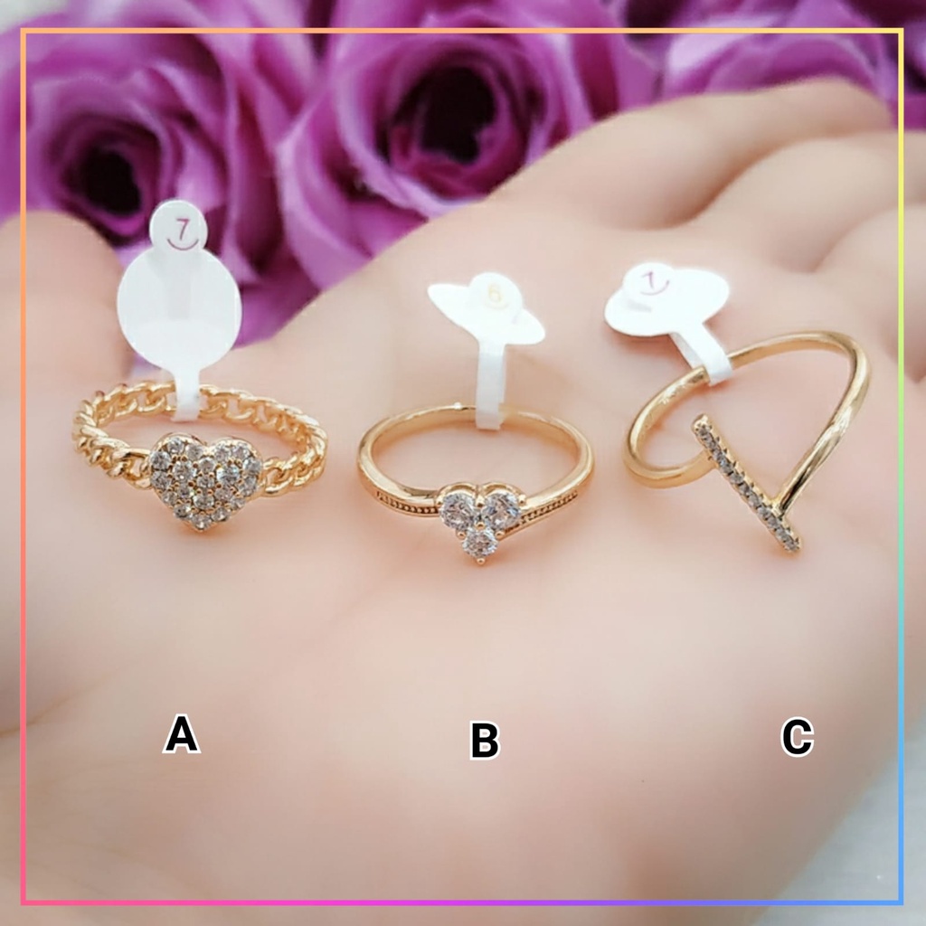 Cincin xuping cincin dewasa premium permata kilau super elegan dan cantik lapis emas gold A176