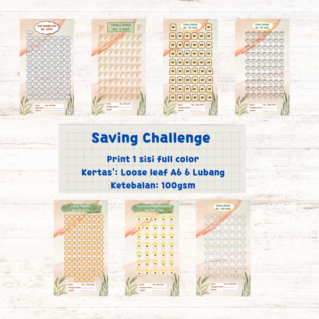 

Tantangan Menabung Saving Challenge Ukuran A6