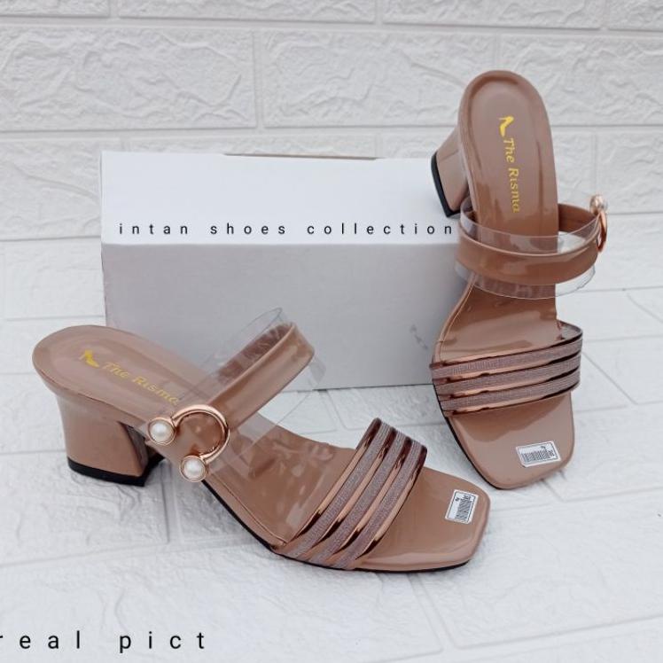 Paling Diminati Sandal heels pesta wanita remaja terbaru kekinian 2022/sendal selop wedges perempuan