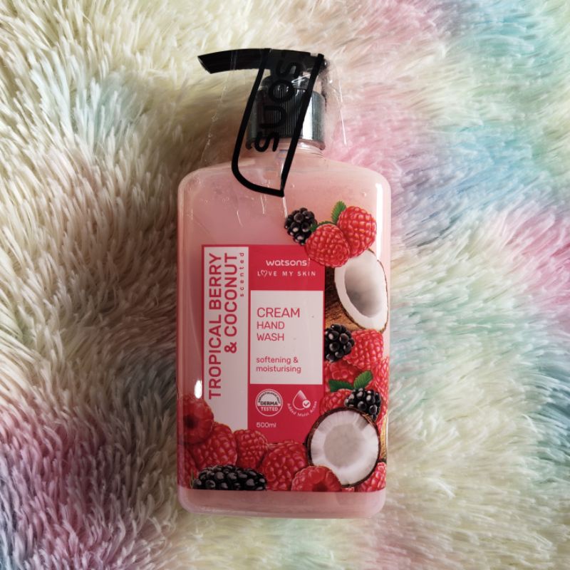 Jual Watsons Tropical Berry And Coconut Scented Cream Hand Wash 500 Ml New Shopee Indonesia