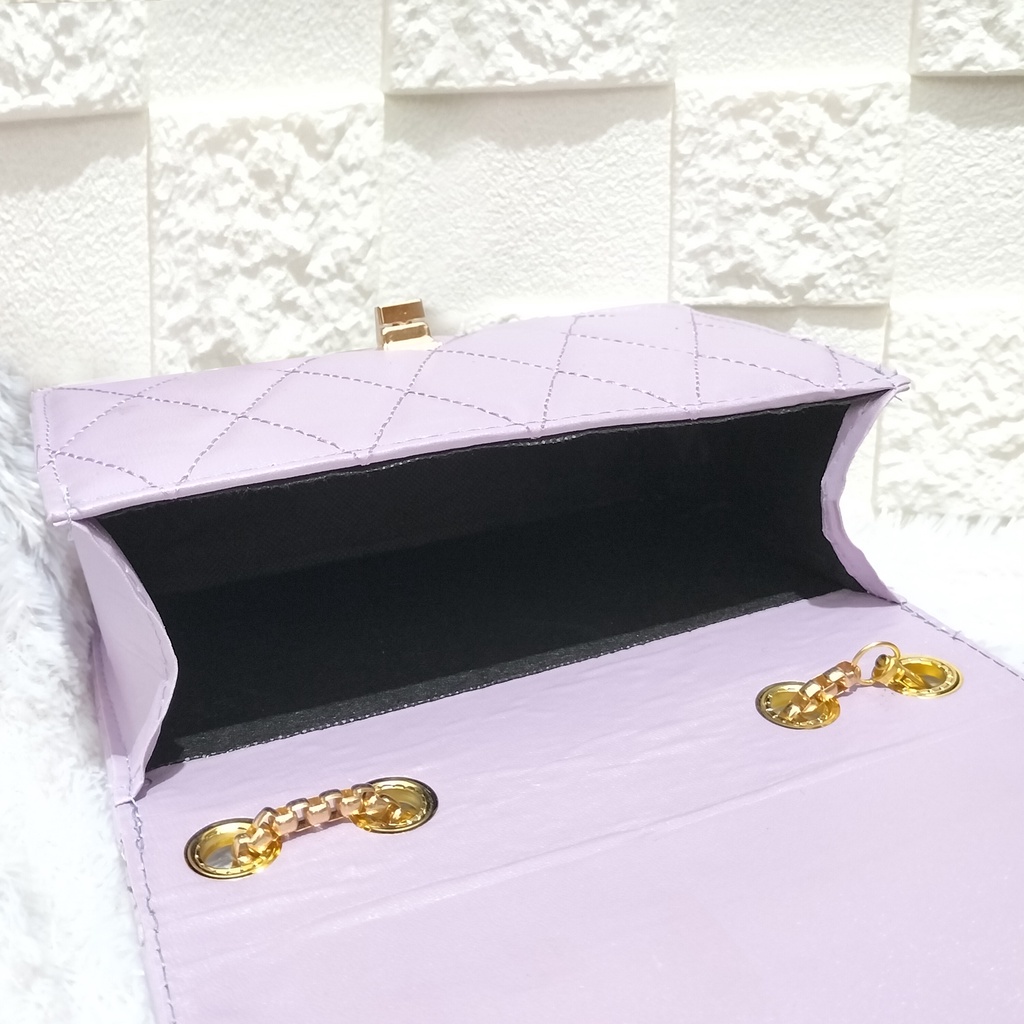 Tas selempang wanita kulit sintetis shoulder bag rantai tas pesta wanita trendy remaja dewasa
