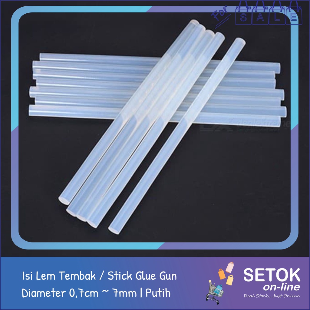 

Isi Lem Tembak / Stick Glue Gun / Refill Lem Bakar Putih Kecil D:0,7cm