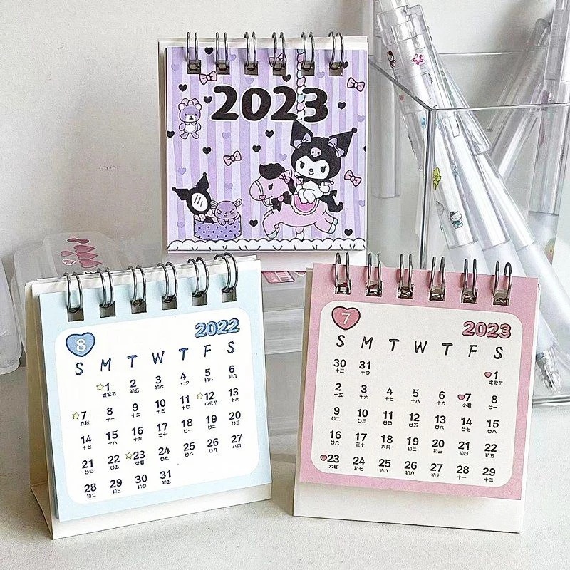 2023tahun Baru Penjadwal Harian Dekorasi Planner Desktop Kertas Tulis Mini Hewan Asrama Kawaii Ins Meja Berdiri Kalender Kartun Fashion Hadiah Lucu Kelinci Anjing Kalender Meja