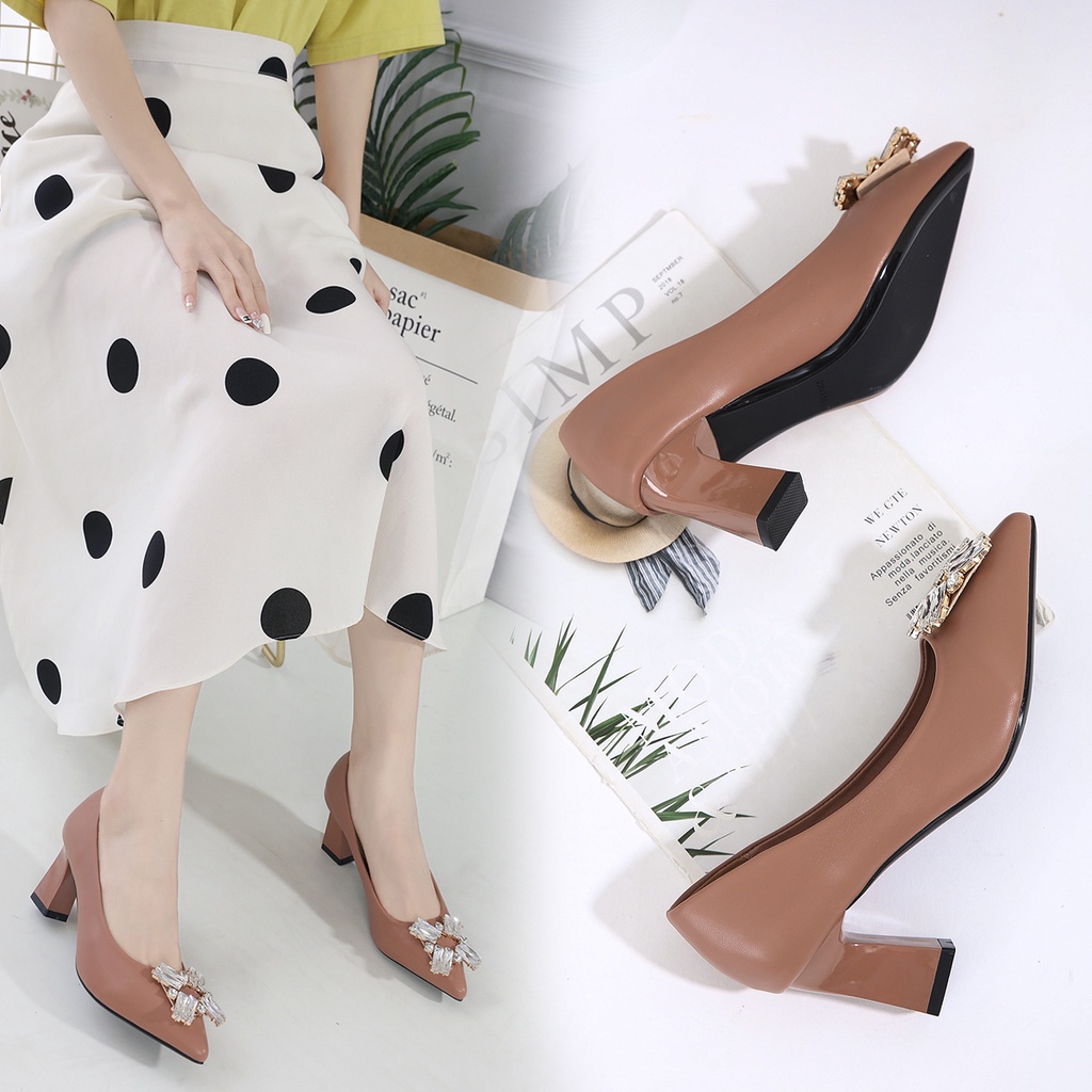 JISO RYONA LAYLA-50 Sepatu Wanita Kerja High Heels 7cm Import