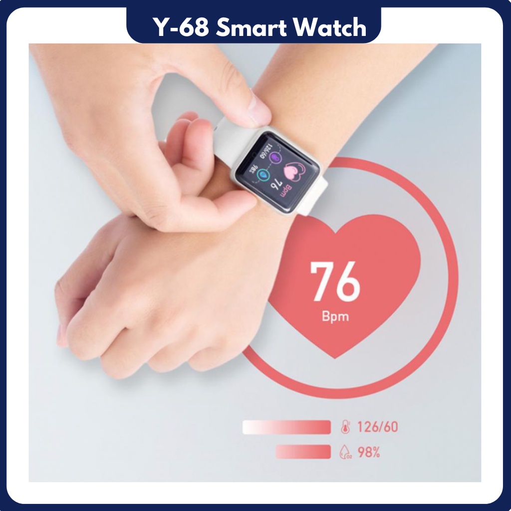 Smartwatch wanita Y68 Smart watch Y68 Waterproof smartwatch Bluetooth Fitness Tracker Musik Watch y68 Smartband Y68 Smart band