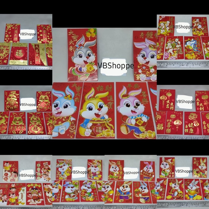 

terbaru angpao imlek kelinci barongsai dewa tahun baru cina lunar amplop uang hoki fu emas rabbit year
