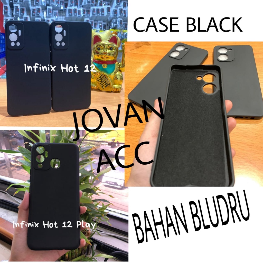 INFINIX HOT 12 INFINIX HOT 12i INFINIX HOT 12 PLAY CASE BLACK PREMIUM BLUDRU SOFTCASE HITAM FULL SOFT CASING PROTECT CAMERA COVER PELINDUNG KAMERA