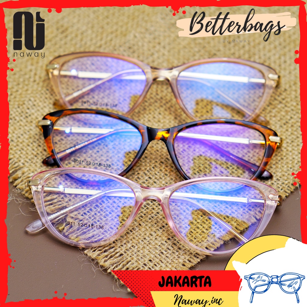 Frame Kacamata Model Korean Cat eye Wanita 9011