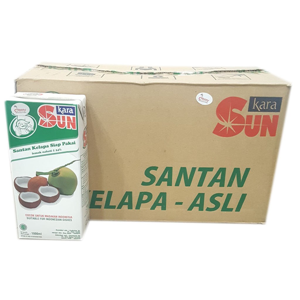 

Sun Kara Santan Kelapa Siap Pakai 1000ml (isi 12pcs) - DUS